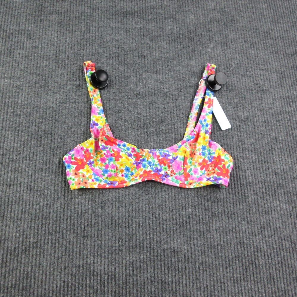 Bright Swimwear Swim Top Womens S Multicolor Floral Underwired Spaghetti NWT